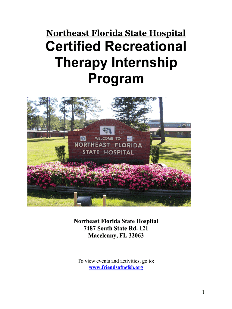 Florida Recreational Therapy Internship  Form