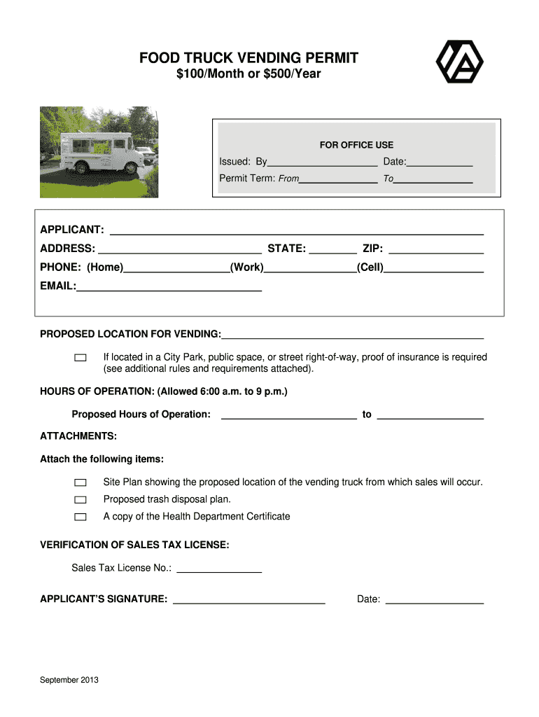 FOOD TRUCK VENDING PERMIT  Arvada  Static Arvada  Form