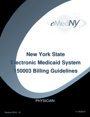 150003 Billing Guidelines EMedNY Emedny  Form