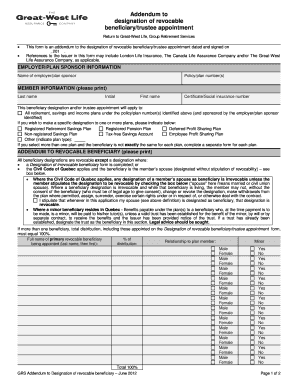 London Life Beneficiary Change Form