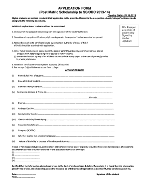 Sc Application Form