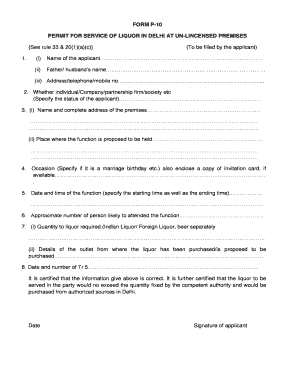 P10 License Online  Form