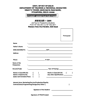 Form Online Student Registration PDF