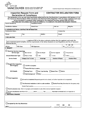 Electricity Declaration Form