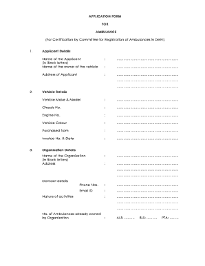 Ambulance Registration Form