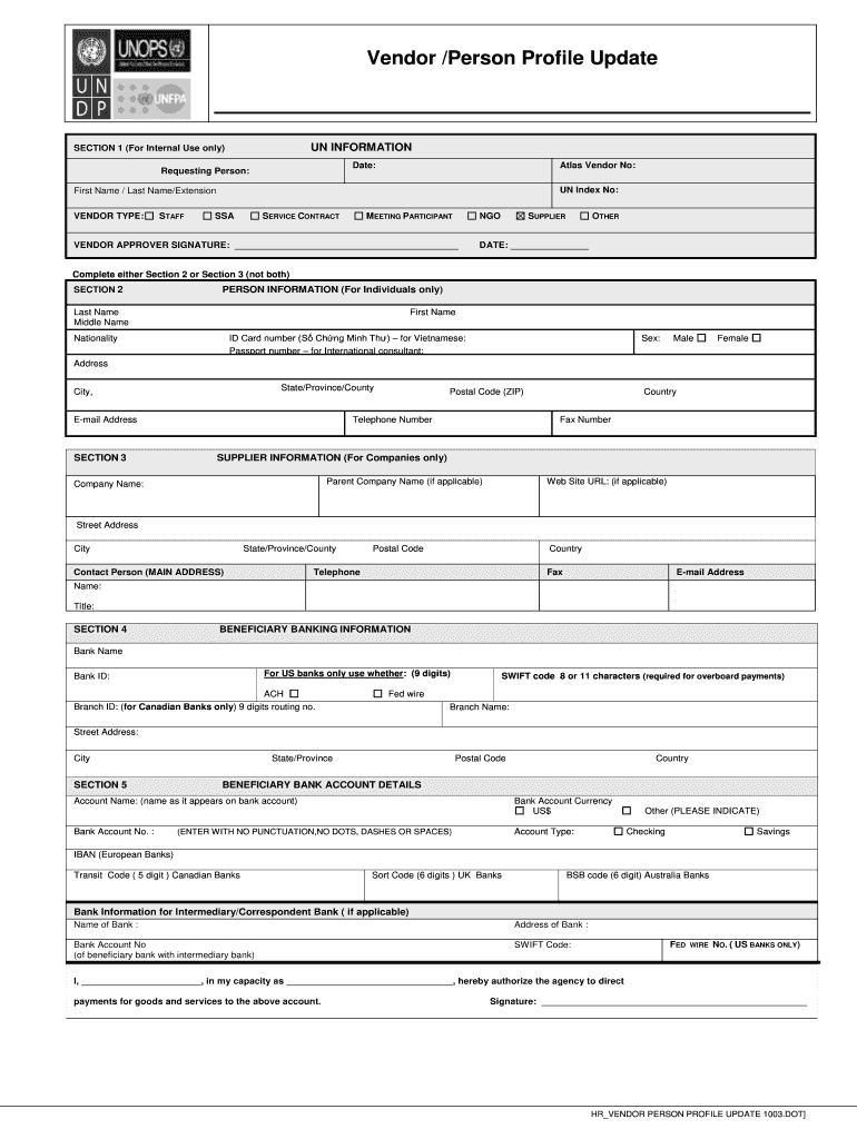 Vendor Person  Form