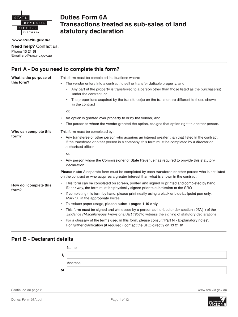 Duties Form