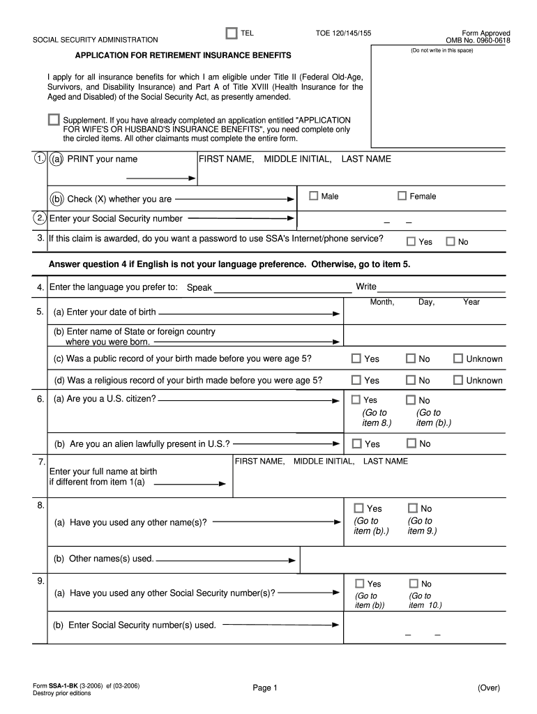  Form Ssa 1 2019-2024