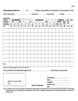 Ca 39 Dgca  Form