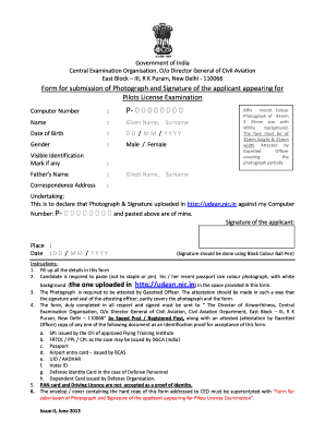 Dgca Computer Number Photo  Form