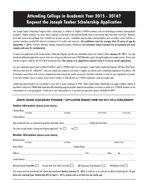 Joseph Tauber Scholarship  Form