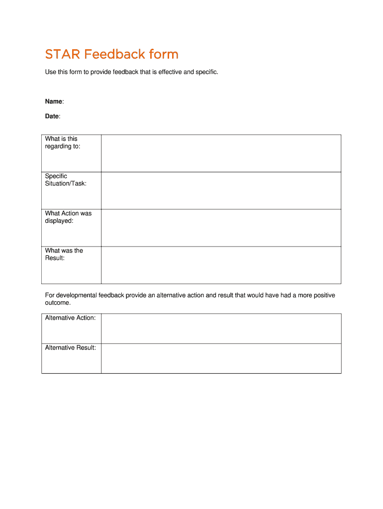 Star Feedback Questionier  Form