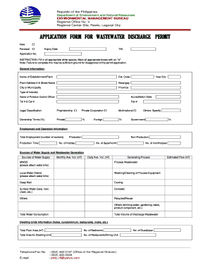 Discharge Permit Application Form