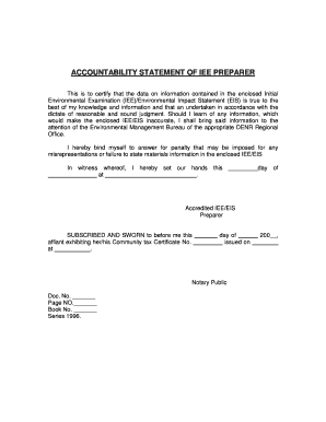 Sworn Accountability Statement for Cmr  Form