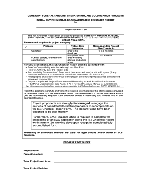 Initial Environmental Examination Iee Checklist Form