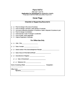 Vat 5 Form