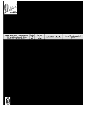 Printable Volunteer Hour Sheet High School  Form