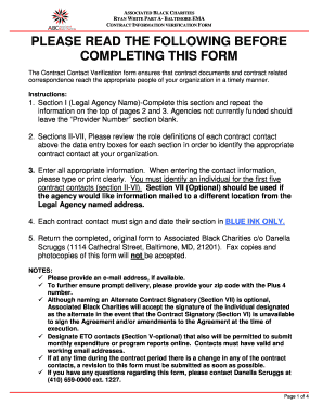 Attachment D ATT B Contract Information and Verification Form Baltimorehealth