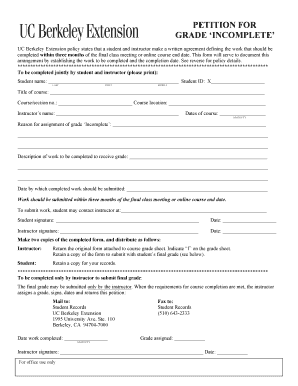  Petition Form UC Berkeley Extension Extension Berkeley 2014