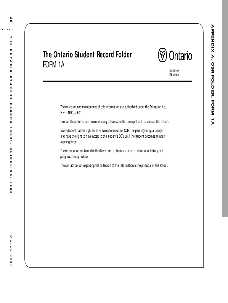 Form 1a Ontario