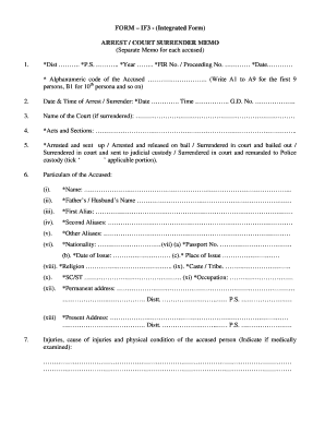 Arrest Memo Format PDF