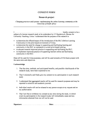 Unisa Consent Form