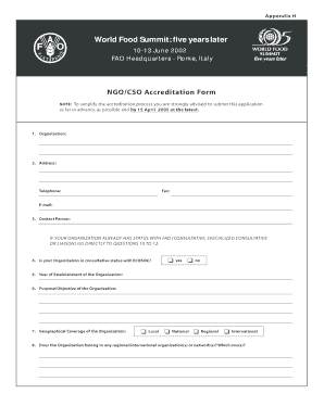 Ngo Form No 1