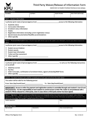 Third Party WaiverRelease of Information Form