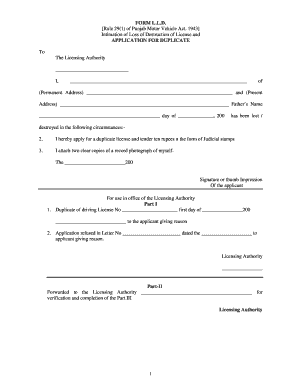 Lld Form Filled Sample