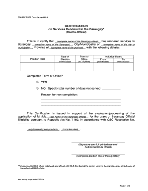 Csc Erpo Cat Ii Form No 1