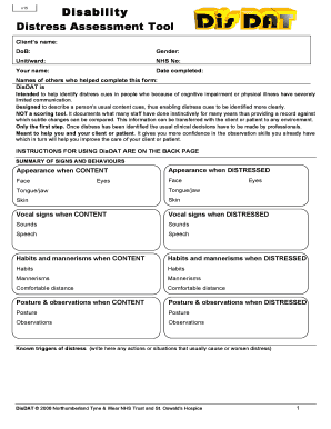 Distress Assessment Tool  Form