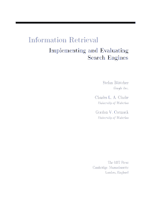 Information Retrieval Implementing and Evaluating Search Engines