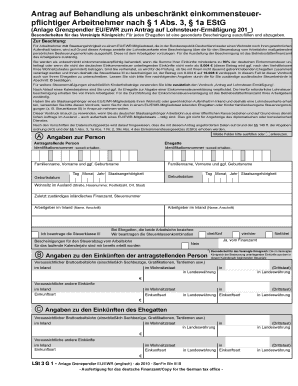 Anlage Grenzpendler Eu Ewr  Form