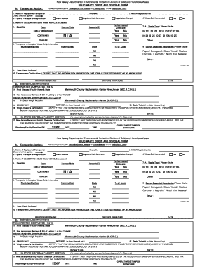 Solid Waste Origin and Disposal Form