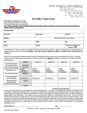 Flexible Spending Account Claim Form