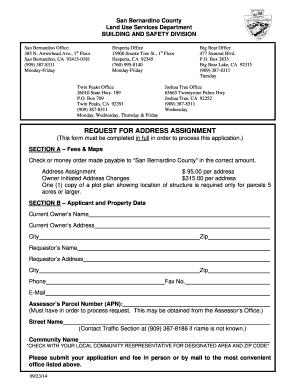 Address Assignment County of San Bernardino Home Cms Sbcounty  Form
