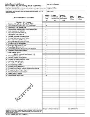 On the Job Training Form