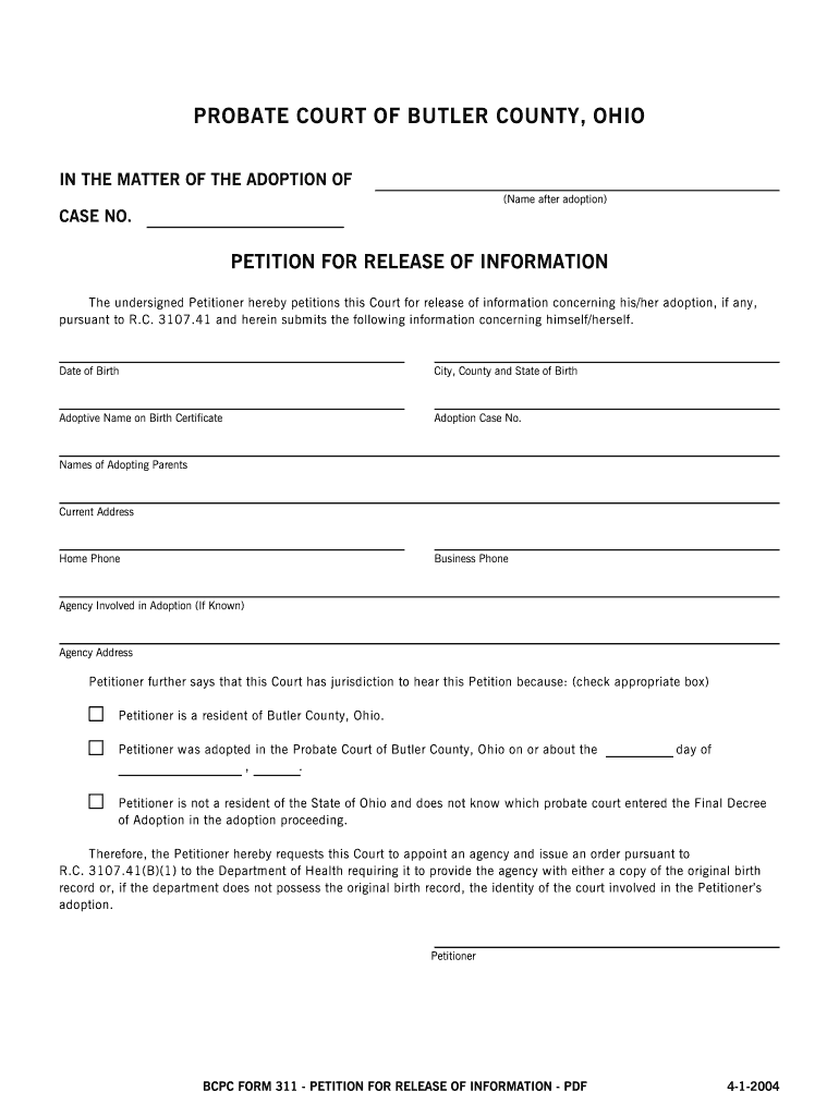Petition For Adoption Fill Out and Sign Printable PDF Template signNow