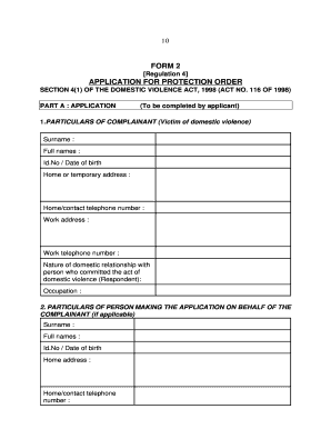 Domestic Order Form