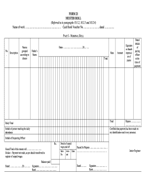 Nominal Muster Roll PDF  Form