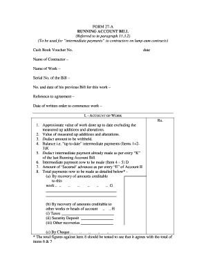 Form 27 Running Account Bill C