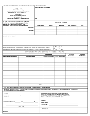 Form UC 9 Department of Labor and Workforce Development Lwd State Nj