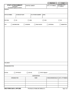 Eng 6014 Staff Action Form