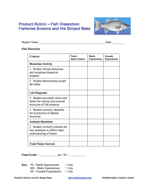 Dissection Rubric  Form