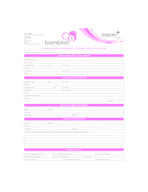 Bambino Maternity Programme  Form