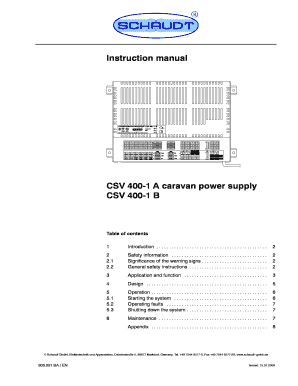 Schaudt CSV 400 Handleiding  Form