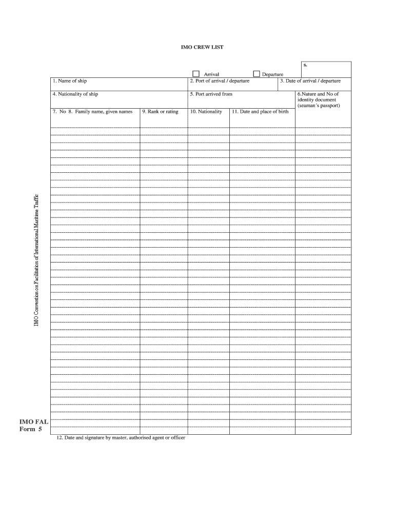 Imo Crew List PDF  Form