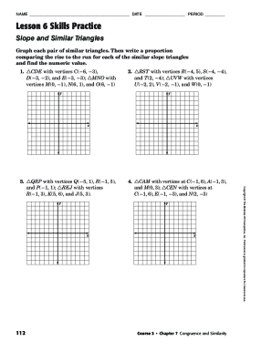 Slope and Similar Triangles Worksheet PDF Answer Key  Form