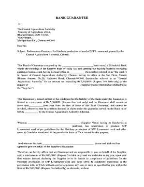  BANK GUARANTEE CAA Coastal Aquaculture Authority Caa Gov 2015-2024