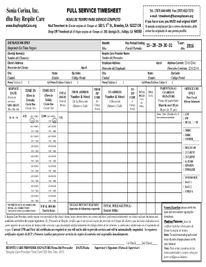 Sonia Corina Timesheets  Form